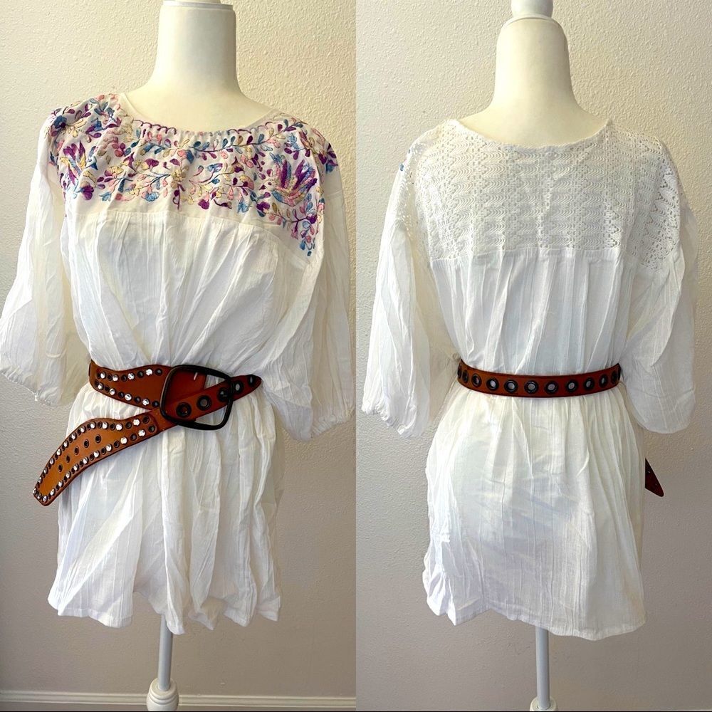 Mexican embroidered boohoo blouse one size